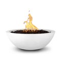 The Outdoor Plus 33 Round Sedona Fire Bowl - GFRC Concrete - White - Match Lit - Natural Gas OPT-33RFO-LIM-NG
